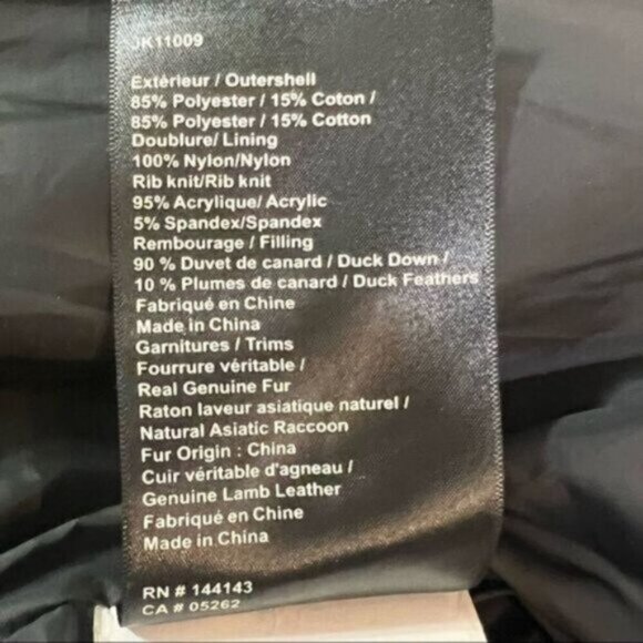 NB Series by Nicole Benisti Duck Down Puffer Jacket Size XS Raccoon Fur Collar - Picture 15 of 16